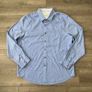 Thomas Sterling New York London Mens XL Long Sleeve Button Up Shirt Blue